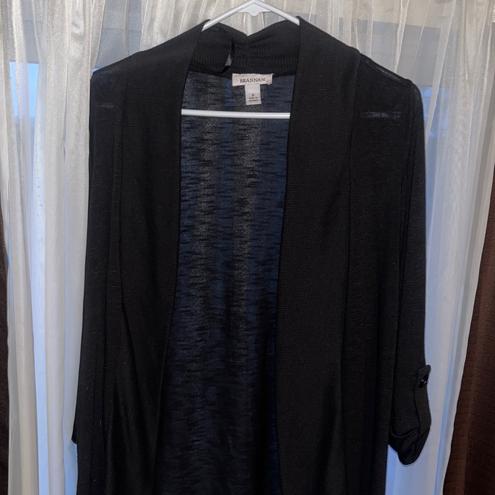 Women’s 3/4 sleeve black cardigan sweater